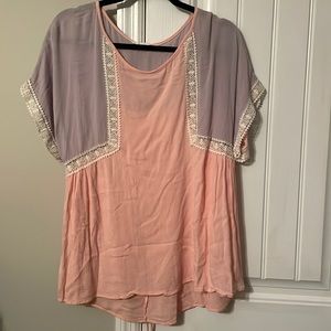 STEEZYER LG peach/gray top gently used